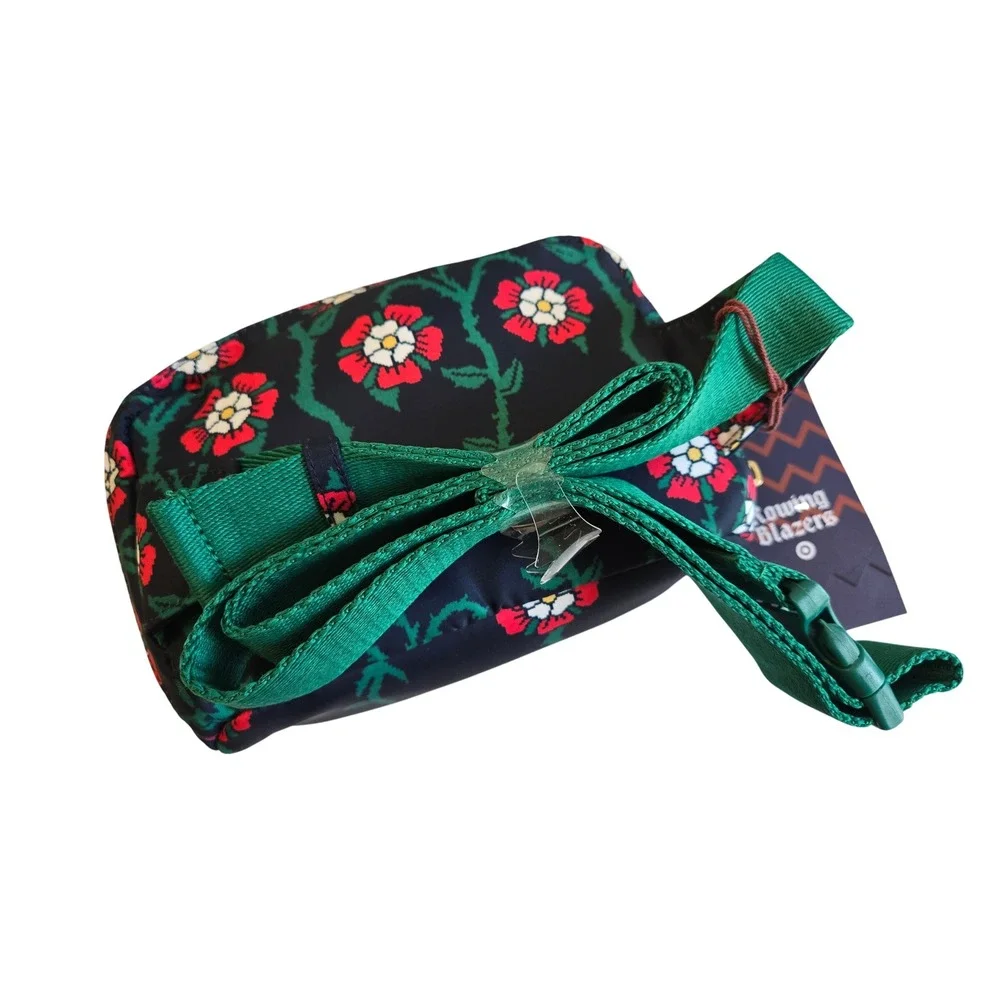 A‎ New Day™ Floral Belt Bag Crossbody Navy Red Green Target NWT